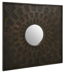 Syria Square Wall Bedroom Mirror In Brown Wooden Frame