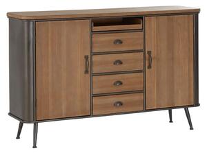 Trigona Natural Wooden Sideboard With Black Metal Frame