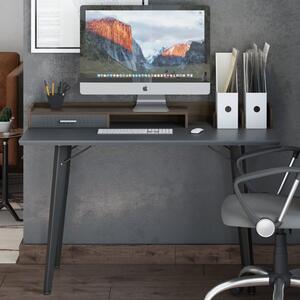 Maghull Wooden Laptop Desk In Walnut And Charcoal Grey