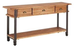 Ashbling Wooden Console Table With 3 Drawers In Natural