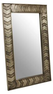 Siros Wall Bedroom Mirror In Metallic Silver Wooden Frame