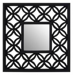 Recon Square Wall Bedroom Mirror In Black Lattice Frame