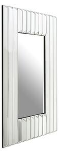 Rota Rectangular Wall Bedroom Mirror In Polished Silver Frame