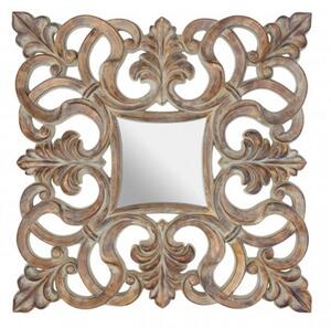 Siena Intricate Design Wall Bedroom Mirror In Antique Wood Frame