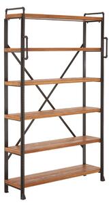 Ashbling 5 Tiers Wooden Shelving Unit In Natural And Black