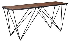 Ashbling Wooden Console Table With Black Metal Frame In Natural