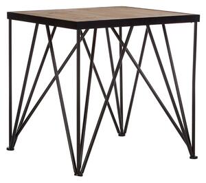 Ashbling Wooden Side Table With Black Metal Frame In Natural