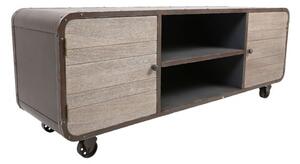 Villoic Wooden 2 Doors TV Stand In Natural