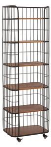 Ashbling 6 Tiers Wooden Shelving Unit In Natural And Black