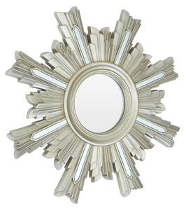 Saran Art Deco Design Wall Bedroom Mirror In Silver Frame