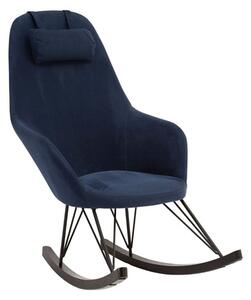 Giausar Upholstered Fabric Rocking Chair In Blue