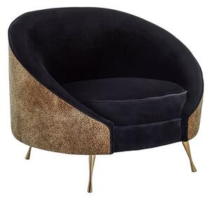 Intercrus Upholstered Fabric Armchair In Black And Leopard Print