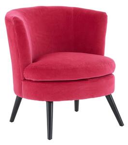 Vekota Round Upholstered Velvet Armchair In Pink