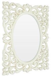 Stains Lace Design Wall Bedroom Mirror In Weathered White Frame