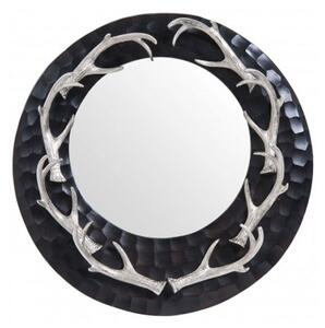 Antlers Striking Design Wall Bedroom Mirror In Black Frame