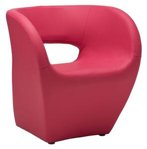 Alfro Upholstered Faux Leather Effect Bedroom Chair In Pink