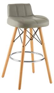 Porrima Faux Leather Effect Bar Stool In Grey