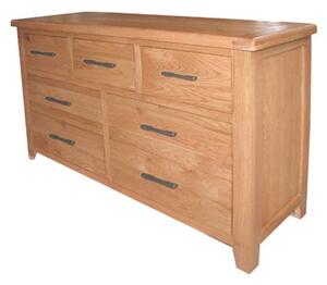 Hampshire Wooden Wide Chest Of Drawer In Oak With 7 Drawer