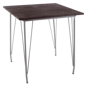 Pherkad Square Wooden Dining Table With Grey Metal Legs