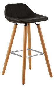 Porrima Faux Leather Bar Stool In Black