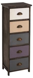 Riley Wooden Chest Of 5 Drawers In Multicolour