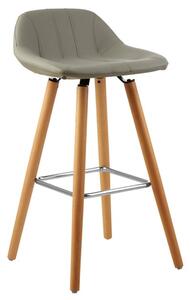 Porrima Faux Leather Bar Stool In Grey