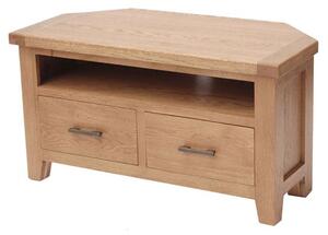 Hampshire Wooden Corner TV Unit In Oak