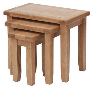 Hampshire Wooden Set Of 3 Nesting Tables In Oak