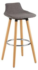 Porrima Fabric Seat Bar Stool In Grey