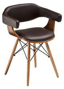 Tenova Brown Faux Leather Bedroom Chair With Beech Wooden Legs