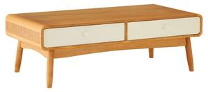 Maloga Wooden Coffee Table With 4 Drawers In White And Oak