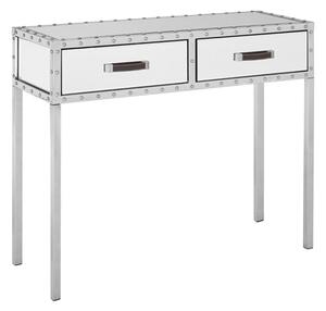 Rivota Mirrored Glass Console Table With 2 Drawers In Silver