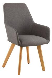 Porrima Fabric Upholstered Leisure Bedroom Chair In Grey