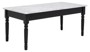 Henova White Marble Coffee Table With Black Wooden Frame