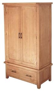 Hampshire Wooden Double Door Wardrobe In Oak With 1 Drawer