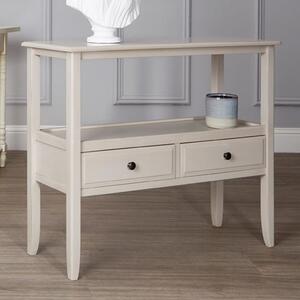 Heritox Wooden 2 Drawers Console Table In Grey