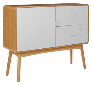 Maloga Wooden Sideboard With 1 Door 2 Drawers In White And Oak