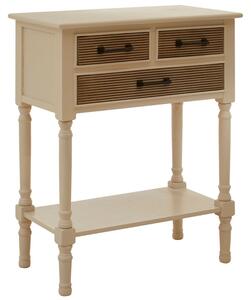 Heritox Wooden 3 Drawers Console Table In Pearl White