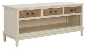 Heritox Wooden 3 Drawers TV Stand In Pearl White