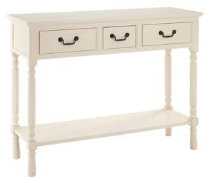 Heritox Wooden 3 Drawers Console Table In Vintage Cream