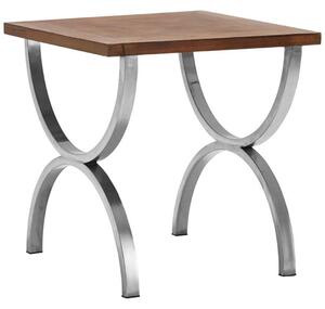 Greytok Square Wooden Side Table With Steel Legs In Natural