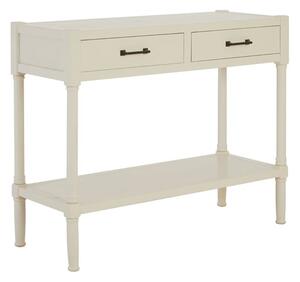 Heritox Wooden 2 Drawers Console Table In Vintage Grey