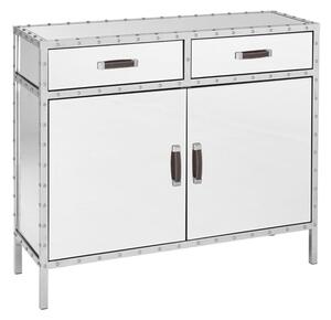 Rivota Mirrored Glass Sideboard With 2 Door 2 Drawer In Silver