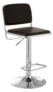 Porrima Black Leather Seat And Chrome Base Bar Stool