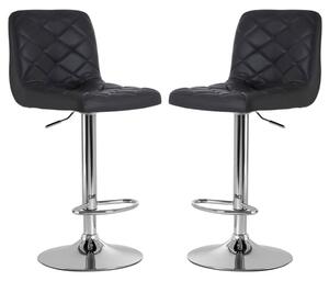 Terot Grey Faux Leather Bar Chairs With Chrome Base In A Pair