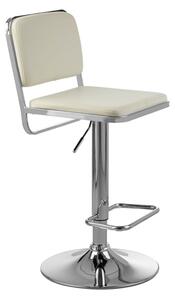 Porrima White Leather Seat And Chrome Base Bar Stool