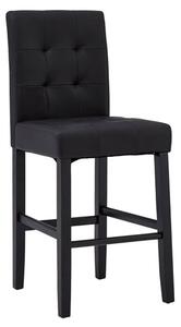 Trento Upholstered Faux Leather Bar Chair In Black