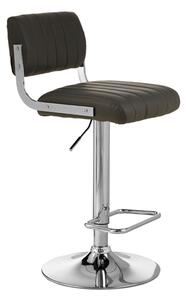 Porrima Channel Design Leather Seat Bar Stool In Grey