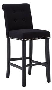 Trento Upholstered Lined Fabric Bar Chair In Black