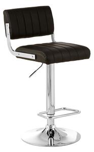 Porrima Channel Design Leather Seat Bar Stool In Black